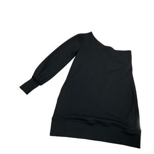 Free People Zoya Black One Shoulder Long Sleeve Dress XS Mini Shift